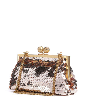 Sequinz sequin clutch in rose gold