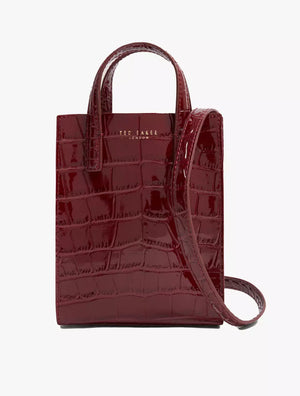 Wenissa croc effect mini Icon bag in wine