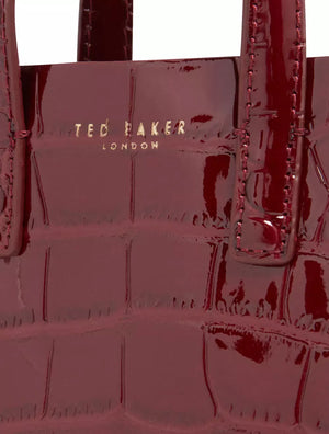 Ted Baker Wenissa croc effect mini Icon bag in wine EQVVS Womens