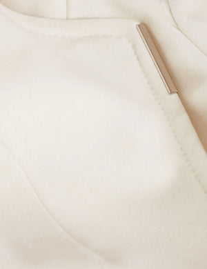 Rosess short belted wool wrap coat in ivory