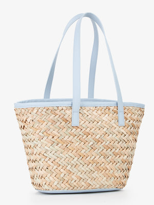 Samuela shopper in natural and azurro
