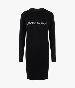 Lofty monogram sweat dress in black