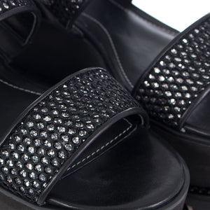 Cady Platform Wedge Sandals in Black