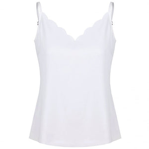 Siina Scalloped Neck Cami in Ivory