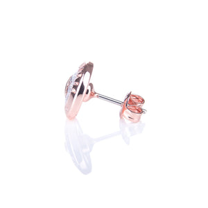 Eisley Enamel Button Earrings in Silver Glitter