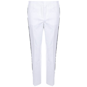 Cropped side panel trousers in white