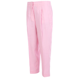 Linen cropped pant in pink