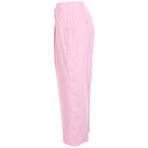 Linen cropped pant in pink