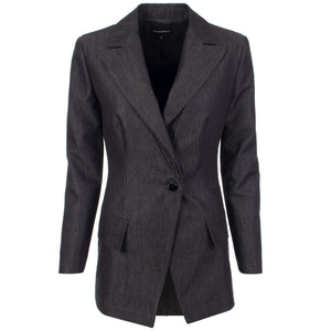 Crinkle blazer in black