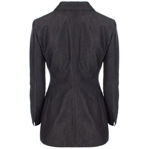 Crinkle blazer in black