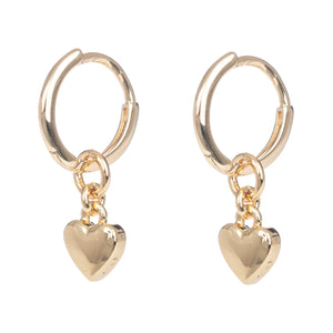 Harrye tiny heart huggie earrings in gold