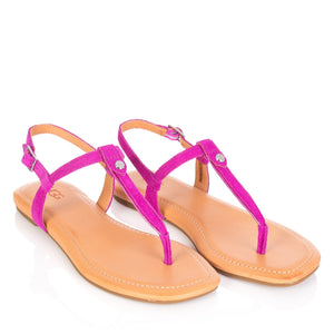Madeena toe post sandal in fuchsia