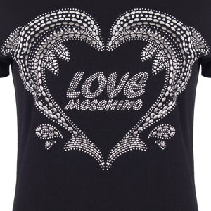 Dolphin heart tee shirt in black