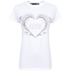 Dolphin heart tee shirt in white