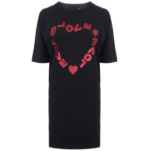 Glitter heart dress in black