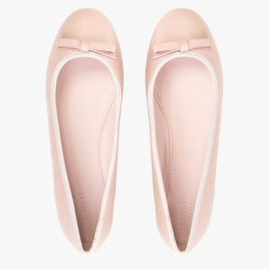 Sualo leather bow ballerina shoe