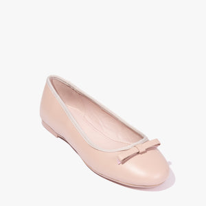 Sualo leather bow ballerina shoe