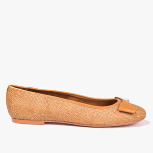 Sualli raffia bow ballet pump
