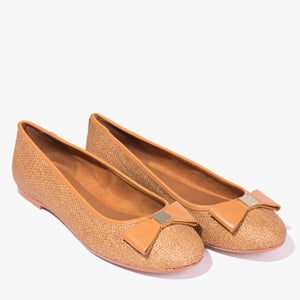 Sualli raffia bow ballet pump