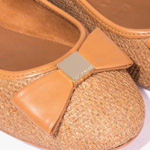Sualli raffia bow ballet pump