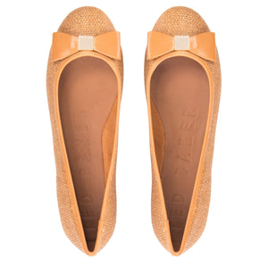Sualli raffia bow ballet pump
