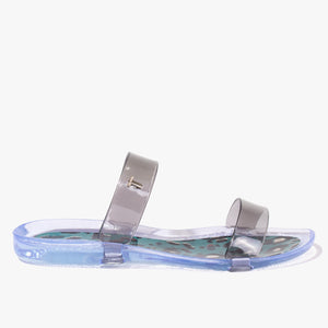Jelley teal leopard print jelly sandal
