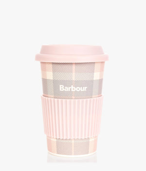 Tartan travel mug in pink