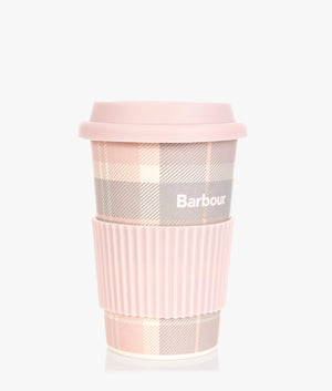 Tartan travel mug in pink