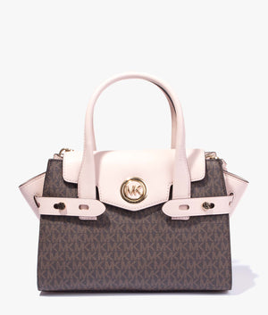 Carmen tote in brown & soft pink