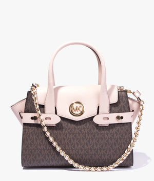 Carmen tote in brown & soft pink