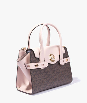 Carmen tote in brown & soft pink