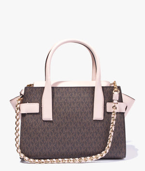 Carmen tote in brown & soft pink