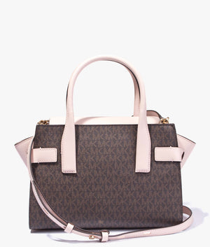 Carmen tote in brown & soft pink