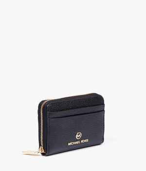 Jet set coin and card case in black