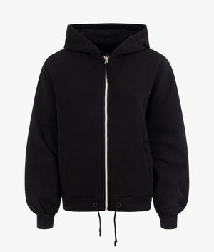 Abbi half moon sleeve hoodie in black