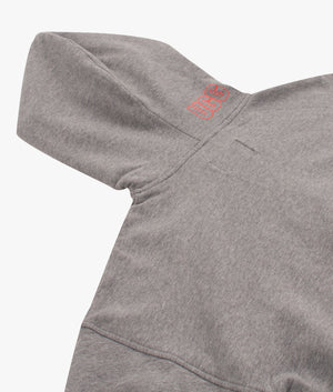 Abbi half moon sleeve hoodie in grey heather