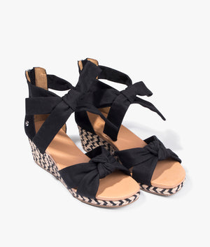 Yarrow wedge sandal in black by Ugg. EQVVS WOMEN Side Pair Shot.