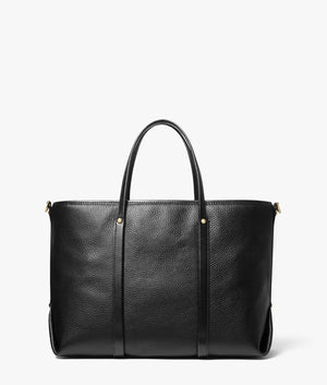 Beck pebble leather shopper in black