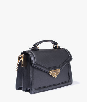 Grace leather crossbody in black