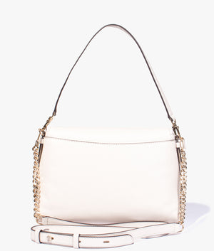 Brooklyn flap front shoulder bag in light cream