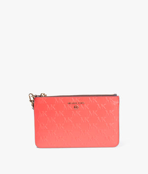 Leather wristlet in sangria