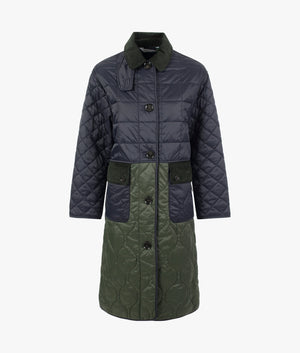 Hilda quilted coat in olive