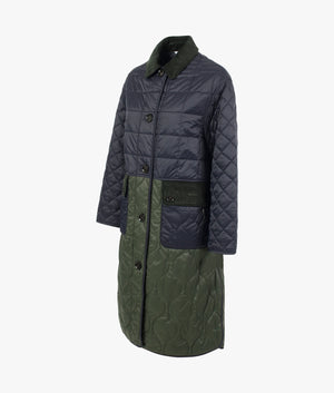 Hilda quilted coat in olive