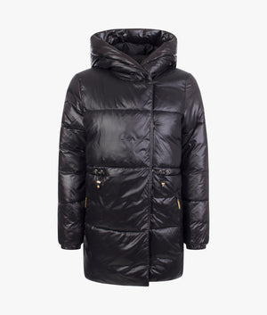 Alta shine quilted jacket in black