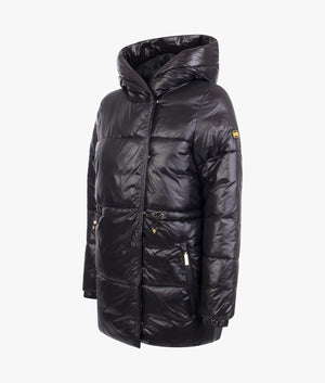 Alta shine quilted jacket in black