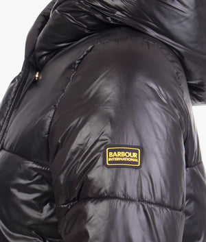 Alta shine quilted jacket in black