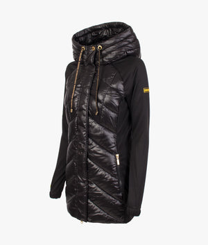 Cobra shine quilted jacket in black