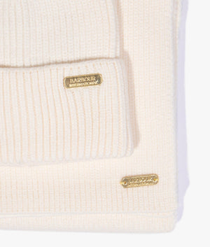 Mallory beanie and scarf set in optic white