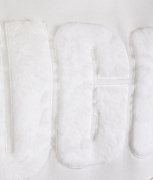 Rey fuzzy logo hoodie in nimbus
