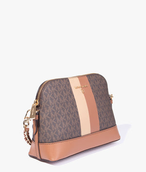 Jet set charm dome crossbody in brown & luggage